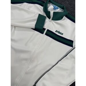 Prince Pickleball Track Jacket White Green Full Zip Athletic XXL
